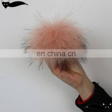 Stylish chintz rose 14cm raccoon fur ball