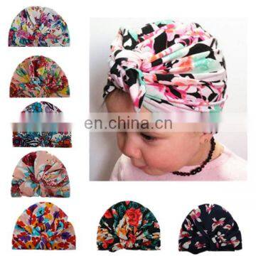 2017 New Fashion Rabbit Ears Knotted Hat Indian Hat Child Hat Printed Baby Supplies Hat