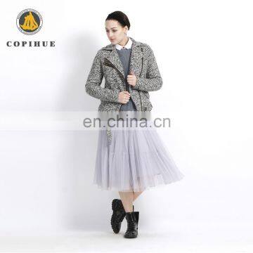 Excellent Quality Anti-Wrinkle Woman Grey Wool Jacket