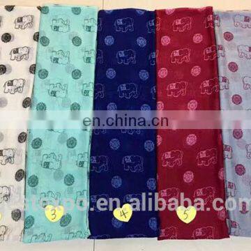 women chiffon elephant pashmina voile shawl animal printed silk scarf