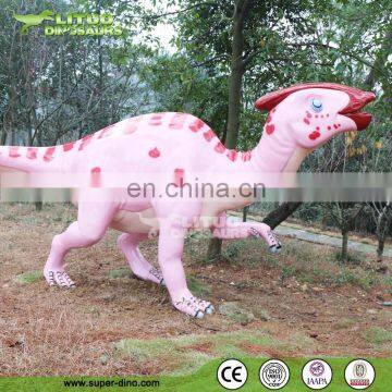 Full Scale Fiberglass Dinosaur Parasaurolophus Statue