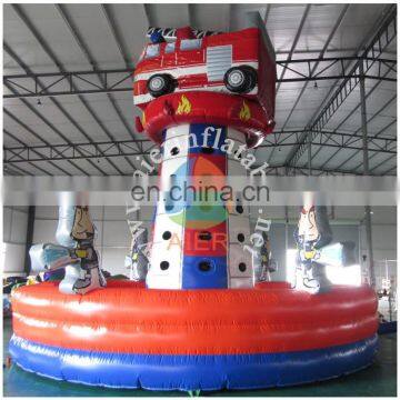 Inflatable climbing tower fire truck