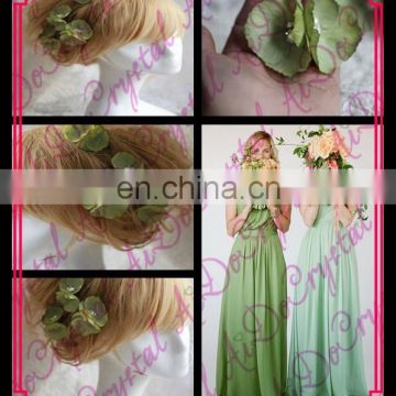 Aidocrystal green flower hair trim piece hair clip,green hair piece pins floral tiaras