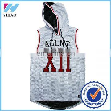 Trade Assurance Yihao 2015 Mens Basketball Mesh Printed Gym Sports Wear Uniform Jersey Hoodie Tank Top