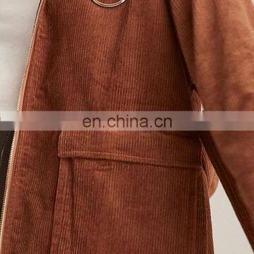 Hot Sale Fashion Women Corduroy Windbreaker Jacket Coat photo-4