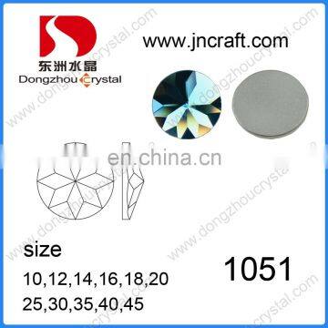 DZ-1051 round fancy cut flat back crystal rhinestines for jewelry making