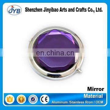 Custom crystal compact round shape for gift pocket mirror