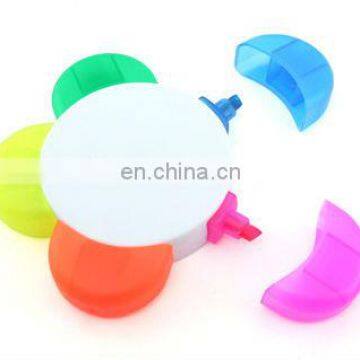 Multicolor Petal Highlighter Pen, Five colors Highlight Pen