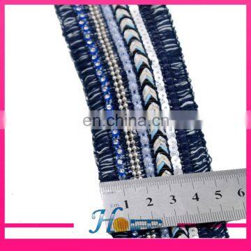Wholesale Braided Webbing Trim for Shoe Beaded Lace Trim for Garment photo-3