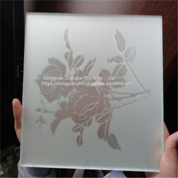 Safety4mm 5mm 6mm 8mm 10mm 12mm frosted acid etched tempered glass door