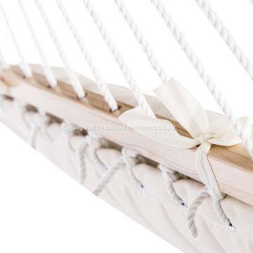 Quilted Fabric Hammock With Pillow and Spreader Bars photo-4