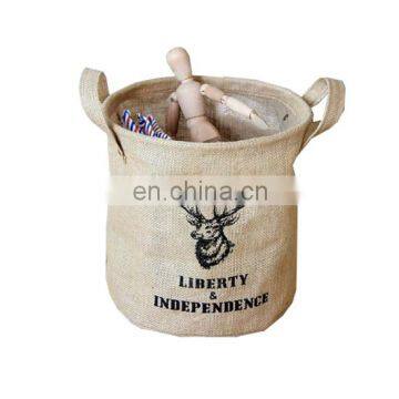 Jute material small toy storage basket