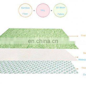 3D Mesh Anti Slip Backing Bamboo Waterproof Changing Pad Liners photo-5