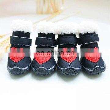 New Cotton Shoes Lamb Wool Warm Love Cartoon Puppy Pet Dog Shoes Winter photo-2