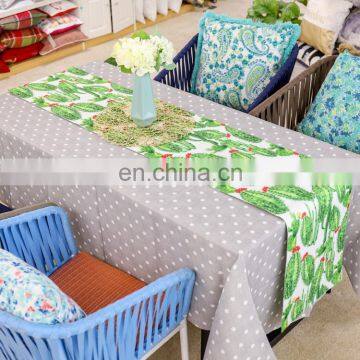 Custom Watercolor Cactus Durable Cotton Linen Table Runner photo-6