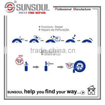 SUNSOUL Puncture Repair Liquid Tyre Sealant Inflator Co2 Bicycle Bag SC1603 photo-3