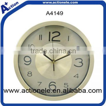 Golden Aluminum Analog Quartz Wall Clock