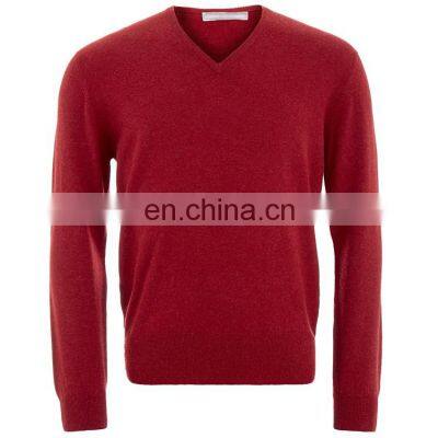 Mens fine knitwear best V Neck wool cashmere sweater