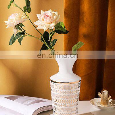 Modern Living Room Luxury Decor Ceramic Nordic Gold Vase