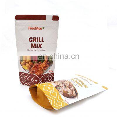 Digital print custom logo plastic foil food packaging bag stand up pouch with zipper