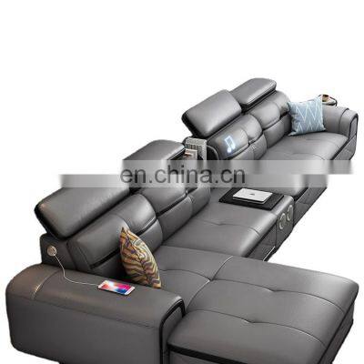 Leather sofa Nordic minimalist modern living room sofa small apartment leather sofa set