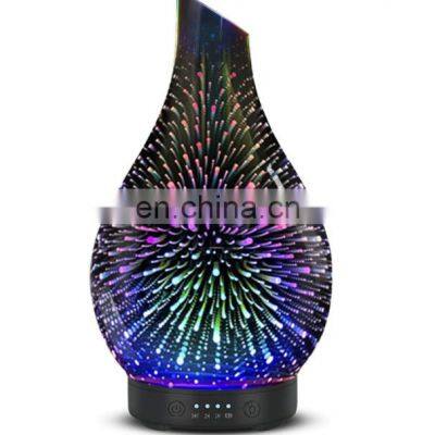 2021Trends 120ml Night lights 3D Glass Ultrasonic Aroma Diffuser Humidifier