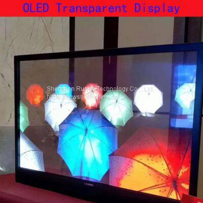 55 inch touch transparent screen advertising machine 65 inch transparent LCD screen customization