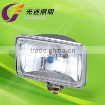 Best offer black shell blue glass high efficiency 4" square sealed beam halogen lamp with gold supplier in alibaba