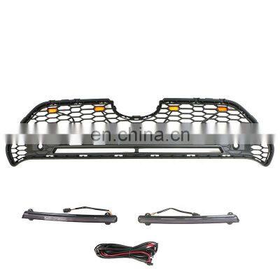 Auto Parts Other Exterior Accessories ABS Black Car Front Upper Grille With Light Bar Fit For TOYOTA RAV4 2020 STANDARD VERSION