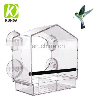 Acrylic Window Bird Feeder for Outside with Strong Suction Cups