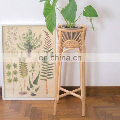Hot Sale High Sunrise Plant Holder Rattan Boho Indoor Plant Stand Planter Vintage Plants Basket Wholesale photo-3
