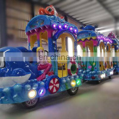 Theme Park Childrens Train Electric 16/20 Passenger Train Mini Ocean Teackless Train Ride photo-3