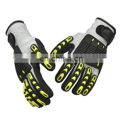 Anti Vibration Sandy Nitrile Coated TPR Anti Impact Work Gloves for Cold Weather photo-4