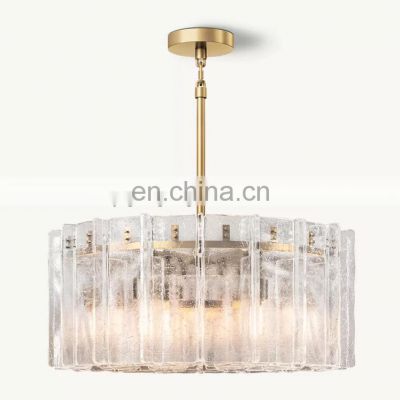 Indoor Decoration Round Lattice Collection's Interlocking Planes  Glass Chandelier Rotating Staircase Living Room Lighting