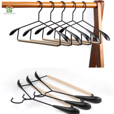 OEM Wooden Metal Hanger Clothes Garment Shirt Coat Pants Laundry Clothing Apparel Trousers Hanger Factory Supply photo-5
