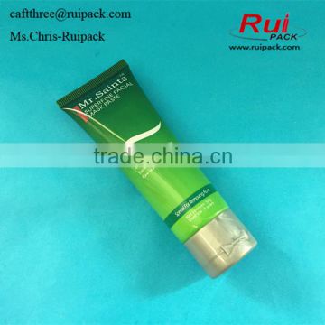 green plastic airless tube packaging cosmetics tubes with flip top cap, 50g cosmetic packaging tube for faical mask