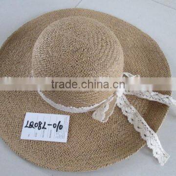 Wholesale elegant lady summer sun straw hat