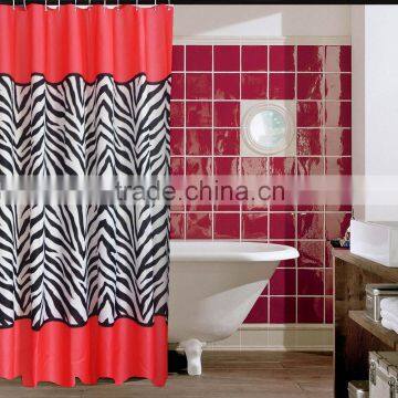 Waterproof Zebra line new design polyester shower curtain