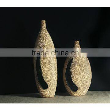 Jiayi abstract thread narrow mouth vase floor vase simple atmospheric fine resin craft Home Decoration