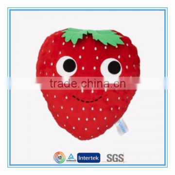 Cute red plush strawberry with embroidery eyes and mouth