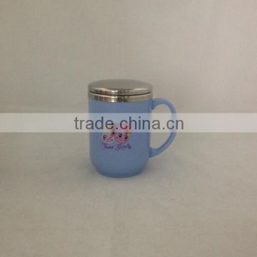 Cartoon Cups, Stainless steel double wall mug, The plastic for kids