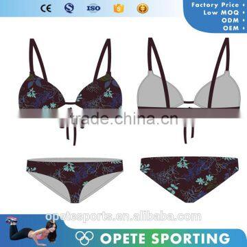 Custom Printed Grils Seamless Brazilian Cut Reversible Bikini sexy mature bikini