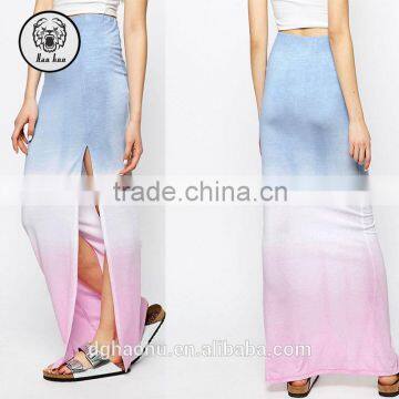 high waisr side split Maxi Skirt in Tie Dye