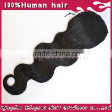 Indian Remy Hair Drawstring Ponytail With Clip, Wrap Around Human Hair Ponytail