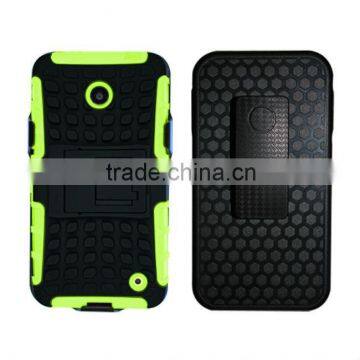 Premium heavy duty shock proof stand case For Nokia Lumia 630 with belt clip