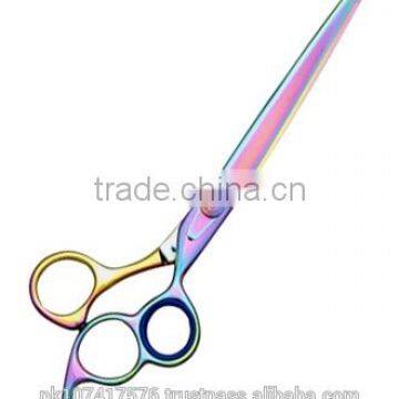 Pet Grooming shears long blade Plasama coated with triple ring