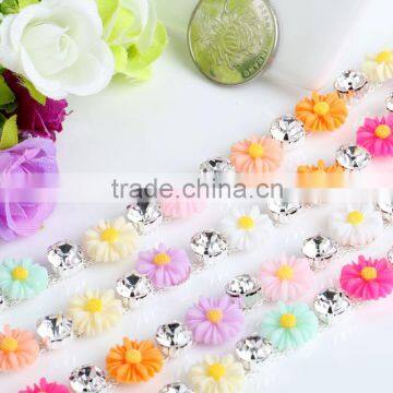 Flower Shape Rhinestone Chain, Rhinestone Trimming for DIY Decoration