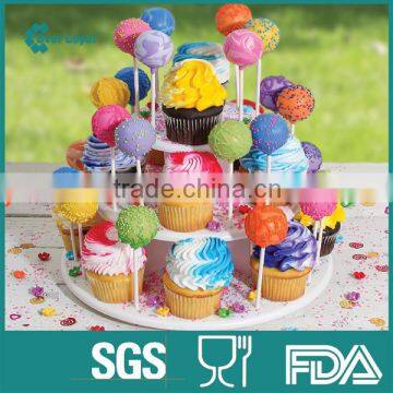 3 Tiers Snack Server Good Cook Sweet Creations White Cake Pop & Cupcake Stand Holder Tower Lollipop Holder