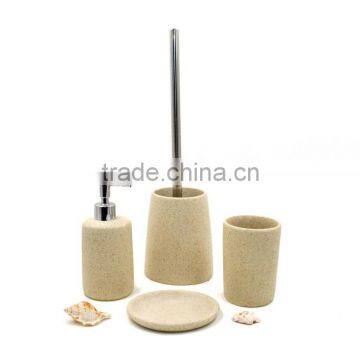 Natural Polyresin Sandstone Bathroom Accessories Set for Hotel and Home