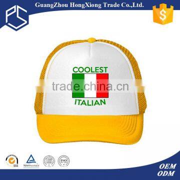 Custom private label logo ventilated mesh back italian flag hat